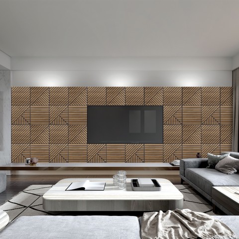 20 x decorative panel 58x58cm sound-absorbing wood walnut Deco MXN Promotion