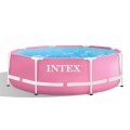 Above ground 244x76cm round pink Intex pool Pink Metal Frame 28292 Promotion