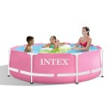Above ground 244x76cm round pink Intex pool Pink Metal Frame 28292 Offers