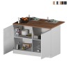 Island middle for modern kitchen 2 doors table wood 125x90x90cm Deer Offers