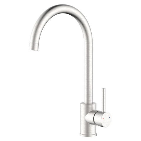 Kitchen sink mixer with high spout in brushed stainless steel Chicago Promotion