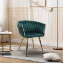 Velvet design armchair with golden legs and armrests Versailles Discounts