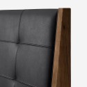 Wooden double bed 180x200cm king size, faux leather headboard Kate Sale