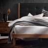 Wooden double bed 180x200cm king size, faux leather headboard Kate Catalog