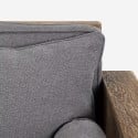 Sofa 3 seats rustic wood 225x81x81cm cushions fabric grey Morgan Catalog