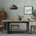 Dining kitchen table in rustic wood 220x100cm living room Kurt Sale