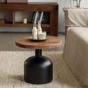 Round Coffee Table 50cm Low Living Room Wooden Bruce Discounts