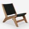 Chair armchair in wood black fabric living room bedroom Marlon On Sale