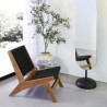 Chair armchair in wood black fabric living room bedroom Marlon Offers