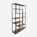 Wall library iron and wood industrial design 100x30x180h Fravit Catalog