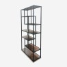 Wall library iron and wood industrial design 100x30x180h Fravit Choice Of