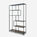 Industrial style iron and wood bookshelf 114x35x185h Sapes Choice Of