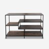 Mobile library credenza industrial style 4 shelves wood metal Wrap. Catalog