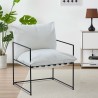 Modern design armchair in black Alaska fabric with minimal style and metal. Offers