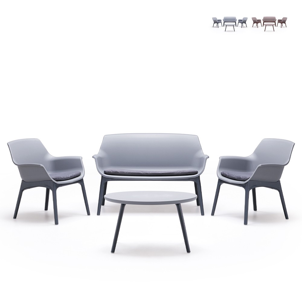 Luxor Lounge Outdoor Garden Set: 2 Armchairs, Sofa, Table