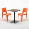 Kiss Set Made of a 60x60cm Wooden Square Table and 2 Colourful Paris Chairs Model