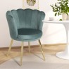 Velvet shell chair for kitchen living room with golden legs Mays Sale