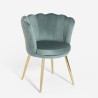 Velvet shell chair for kitchen living room with golden legs Mays Characteristics