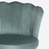 Velvet shell chair for kitchen living room with golden legs Mays Price
