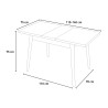 Extendible wooden table 115-145x80cm white black glass Kitchen Pixam 