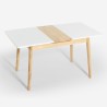 Extendible wooden table 115-145x80cm white black glass Kitchen Pixam Choice Of