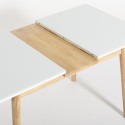 Extendible wooden table 115-145x80cm white black glass Kitchen Pixam Characteristics