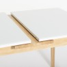 Extendible wooden table 115-145x80cm white black glass Kitchen Pixam Measures