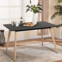 Dining room wooden kitchen table 120x80cm white black Demant Offers
