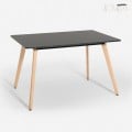 Dining room wooden kitchen table 120x80cm white black Demant Promotion