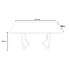 Dining kitchen table 120x80cm white wood Scandinavian style Valk Buy