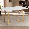 Dining kitchen table 120x80cm white wood Scandinavian style Valk Offers