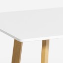 Dining kitchen table 120x80cm white wood Scandinavian style Valk Model