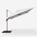 Garden Umbrella 3x4m Off-Center Adjustable Swivel Wood Effect Jungle Choice Of