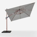 Garden Umbrella 3x4m Off-Center Adjustable Swivel Wood Effect Jungle Model