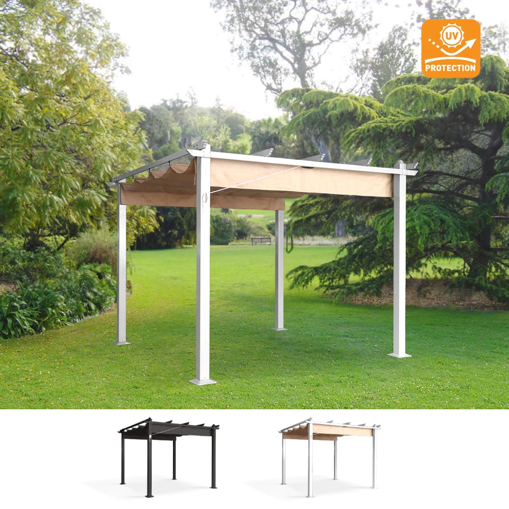 Firenze UV Moon 3x3m Aluminum Pergola Garden Gazebo for Outdoor Use