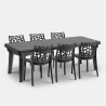 Garden set extendable table 160-220cm 6 chairs black Liri Dark Sale