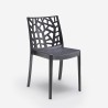 Garden set extendable table 160-220cm 6 chairs black Liri Dark 