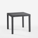 Garden set square table 80x80cm rattan 4 chairs black Nisida Dark Cheap