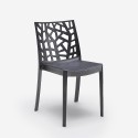 Garden set square table 80x80cm rattan 4 chairs black Nisida Dark 