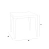 Garden Set 4 Chairs Table Outdoor Square 80x80cm Black Provence Dark 