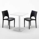 Lemon Set Made of a 60x60cm White Square Table and 2 Colourful Paris Chairs Choice Of