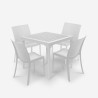 Garden set table 80x80cm 4 chairs outdoor white Provence Light On Sale