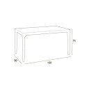 Outdoor Garden Set with 6 Chairs and Table 150x90cm White Sunrise Light 