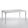 Outdoor Garden Set with 6 Chairs and Table 150x90cm White Sunrise Light Cheap