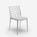Garden set 6 chairs outdoor table 150x90cm white Sunrise Light 