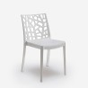 Outdoor Garden Set with 6 Chairs and Table 150x90cm White Sunrise Light 