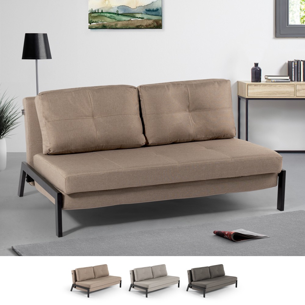 Two-seater modern design velvet fabric sofa bed for living room Bellamy