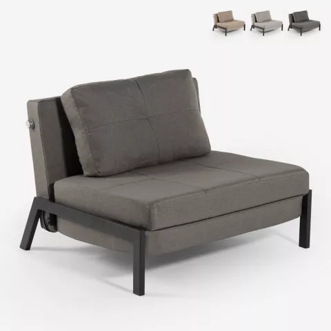 Armchair bed in velvet fabric folding living room office Selene Promotion