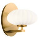 Modern metal wall lamp with white glass lampshade Pim Sale