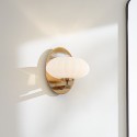Modern metal wall lamp with white glass lampshade Pim Catalog